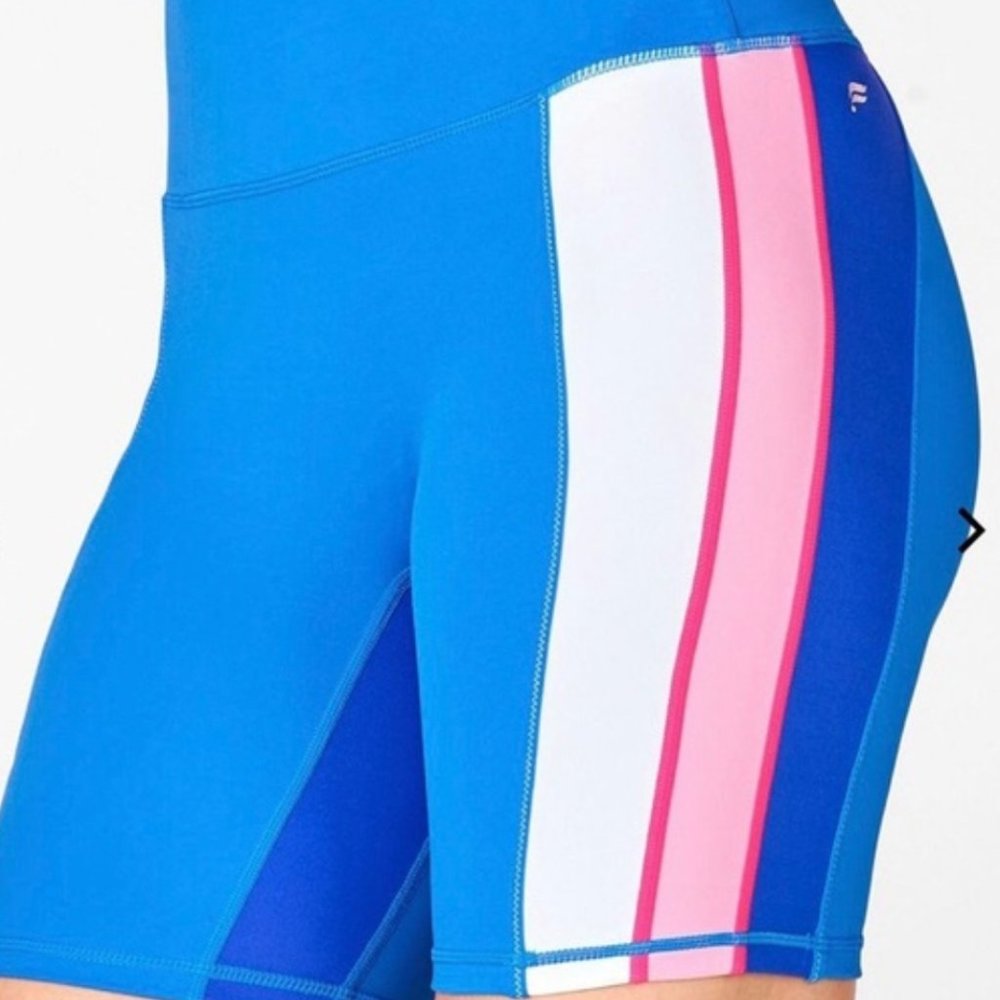 Fabletics Biker Shorts Striped xs blue white pink motion 365